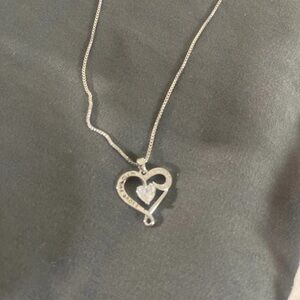 Elegant Silver Heart Pendant Necklace